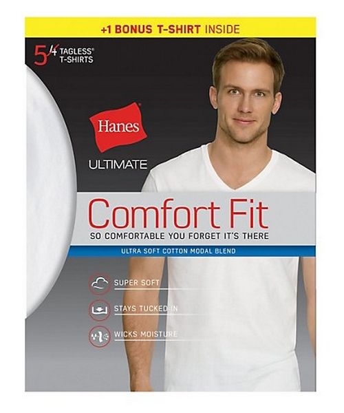 Comfort Fit White V-Neck Undershirt 