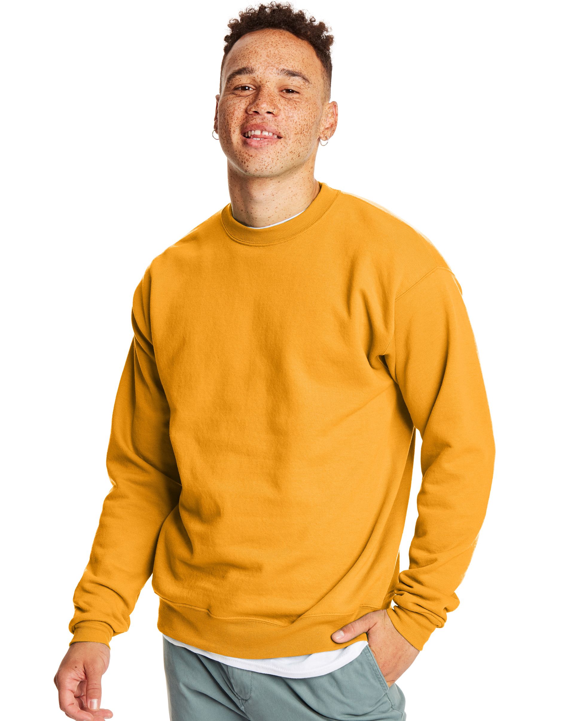 hanes yellow sweatshirt